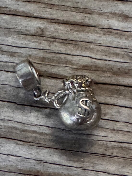 unbranded Jewelry - Sterling Silver Money Bag Elephant Charm Pendant 925 Good Luck Prosperity 1”